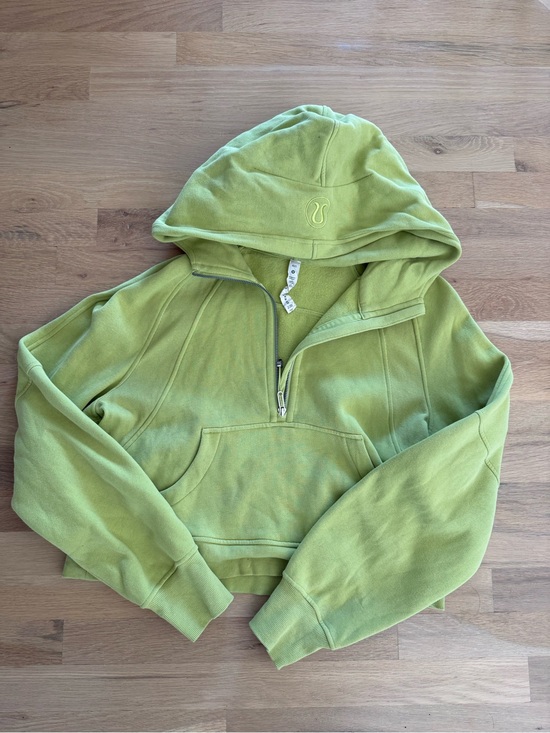 lululemon athletica Sweaters - lululemon athletica Lime Green Half-Zip Hoodie Sweater